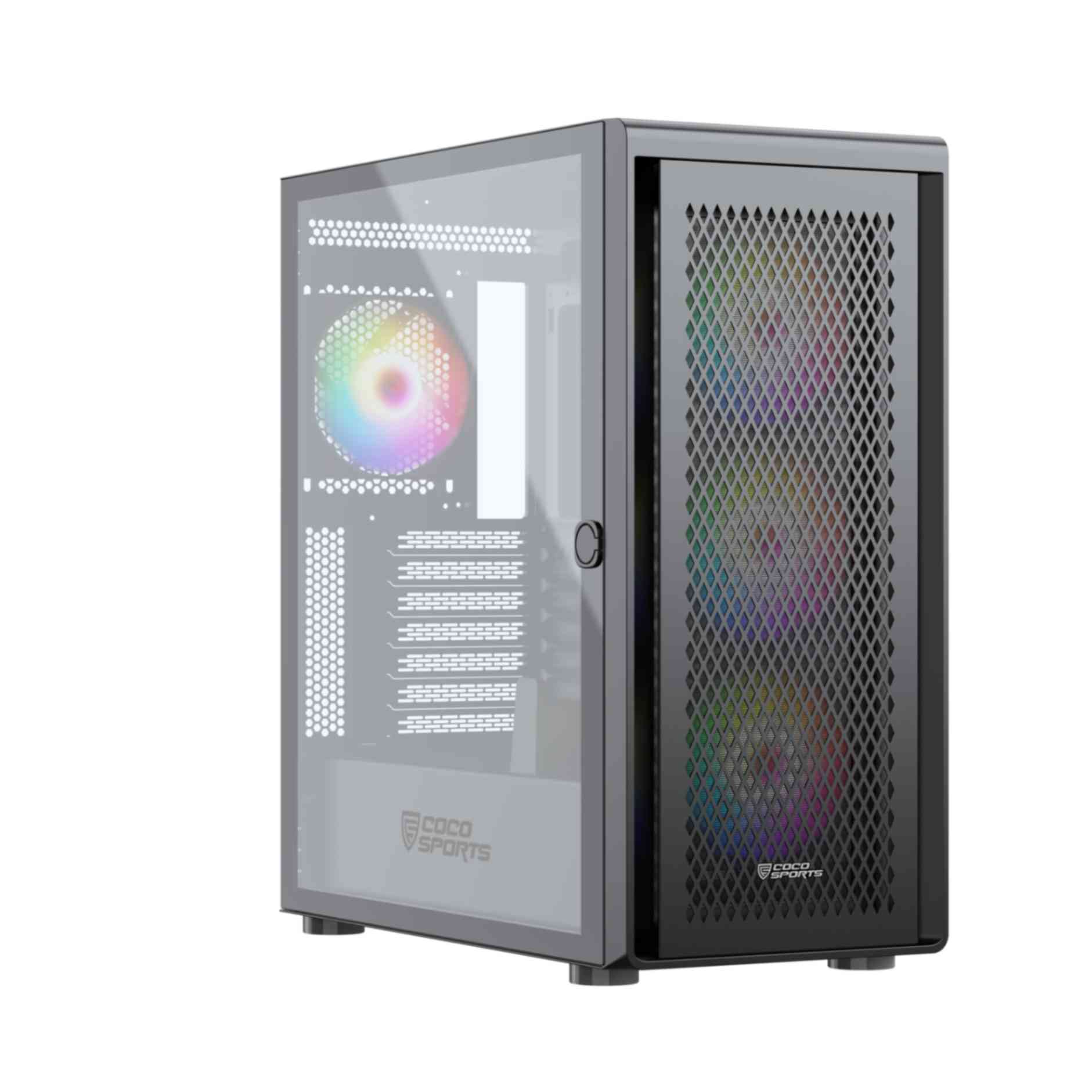 Rampage 2000D Gaming Cabinet, E ATX, sleek black design for gaming